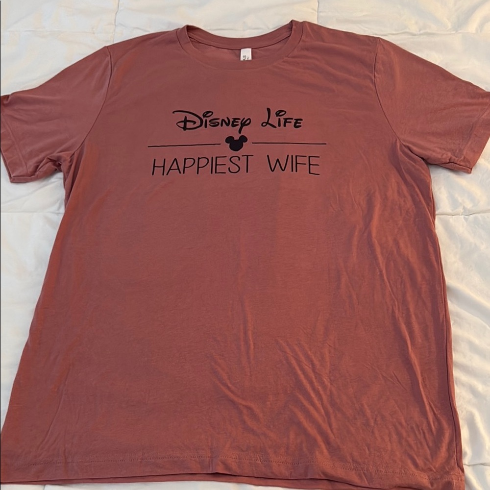 Disney Women's Short Sleeve Tee - Rust with Black Print